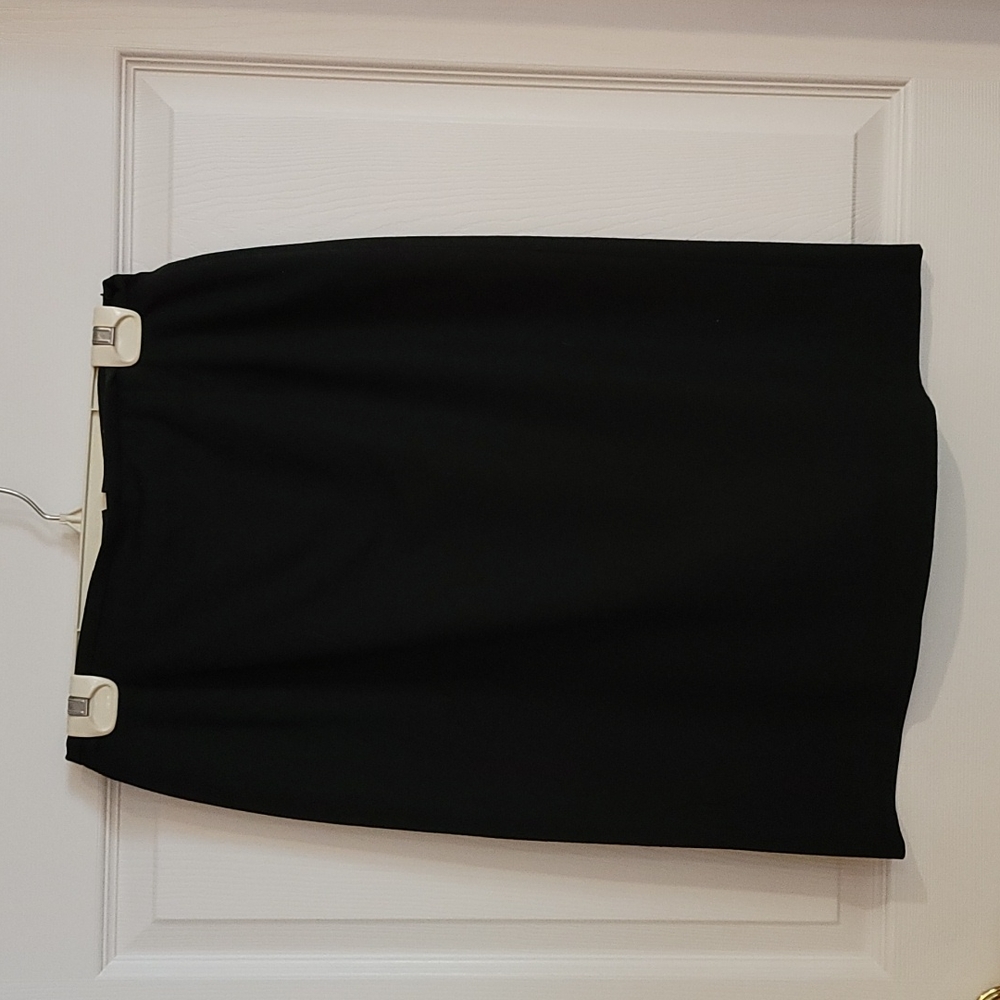 Straight Black 100% Wool Skirt